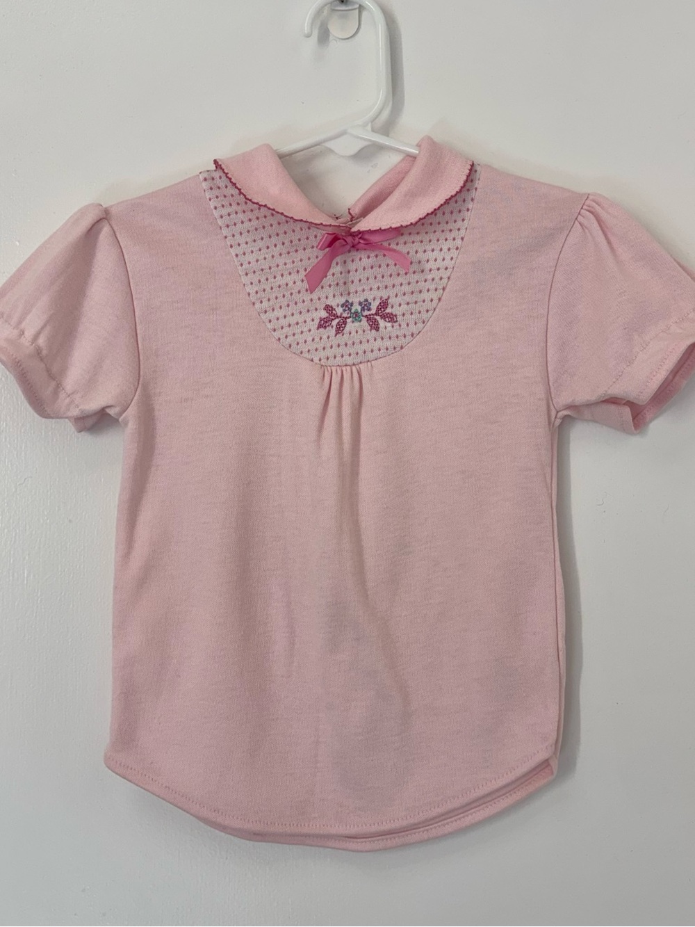Vintage Garanimals Pastel Pink Peter Pan Collar Blouse Top Shirt Girl 3T